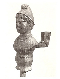 römischer Gutshof von Munzach: bronzener Attis von Klappgestell